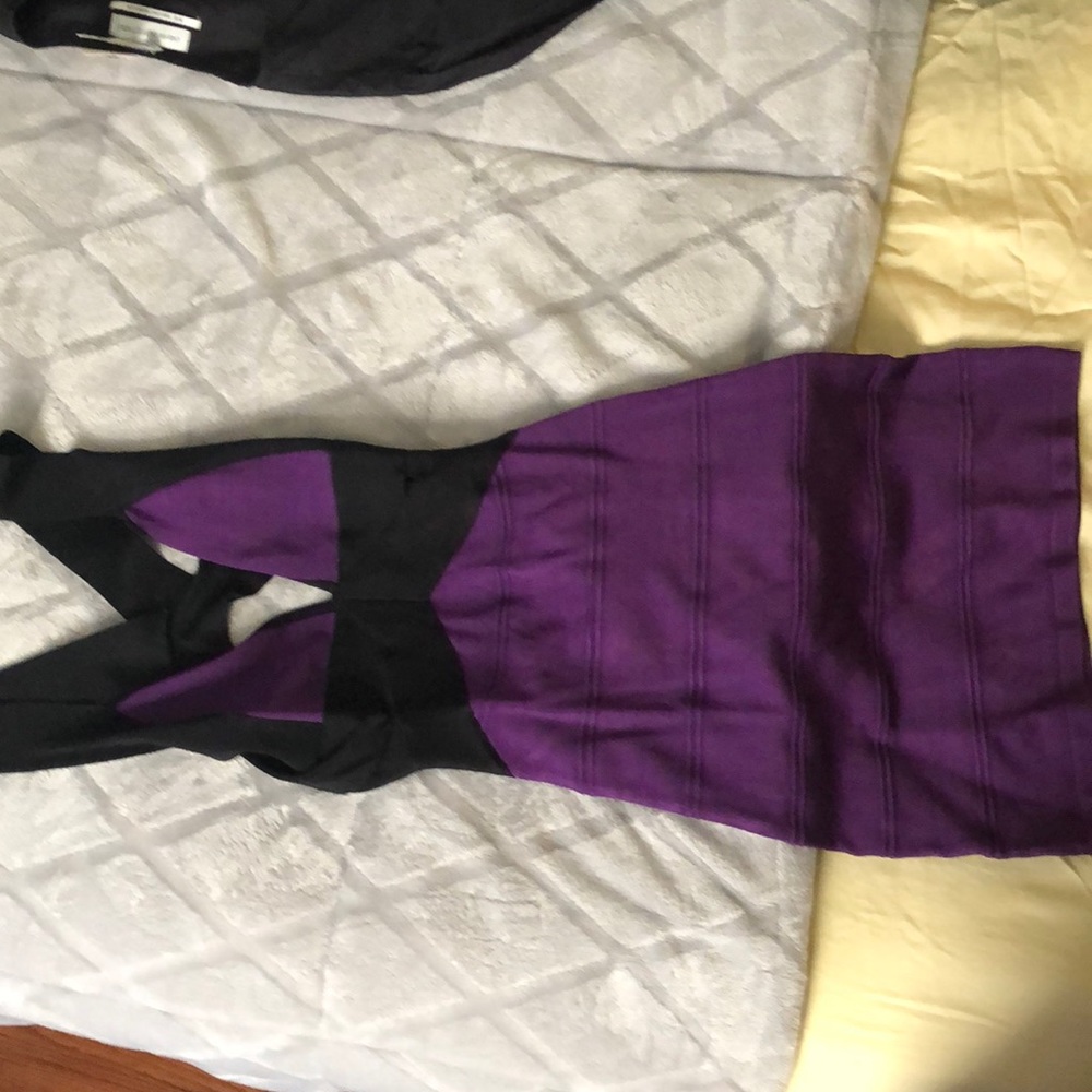 Purple skin tight dress